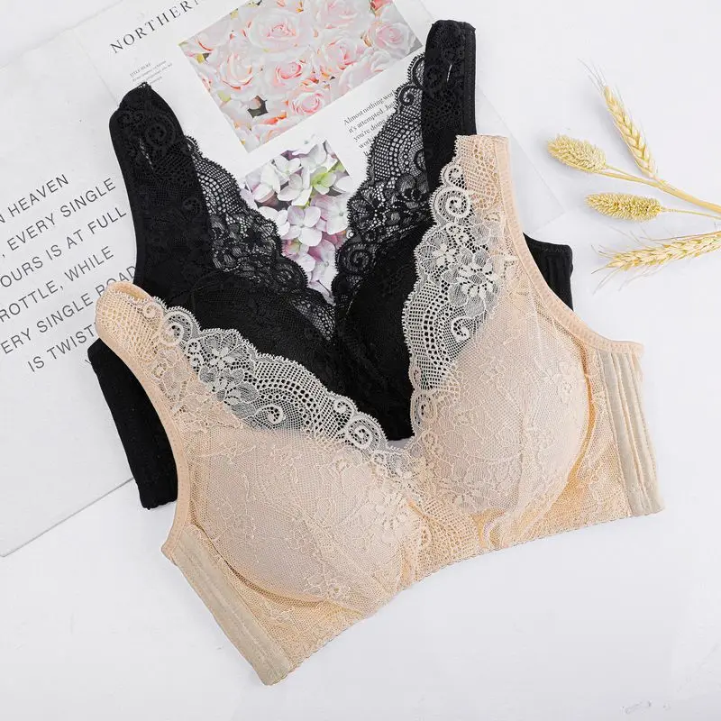 

Birdsky, 1PC Women silk bra brassiere breast top sexy lace, wire rimless push up, mulberry pure silk, 2 solid colors. OR-85