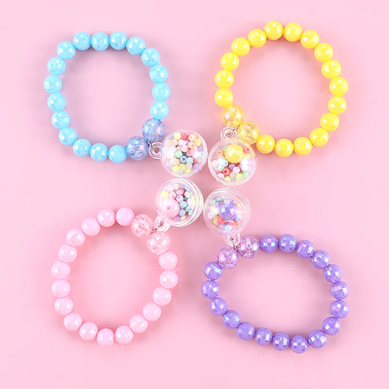 Baby Jewelry Bracelet for Girls Children Princess Pendants Bracelet Kids Charms Handmade Silicone Beads Bangles Cartoon Gifts