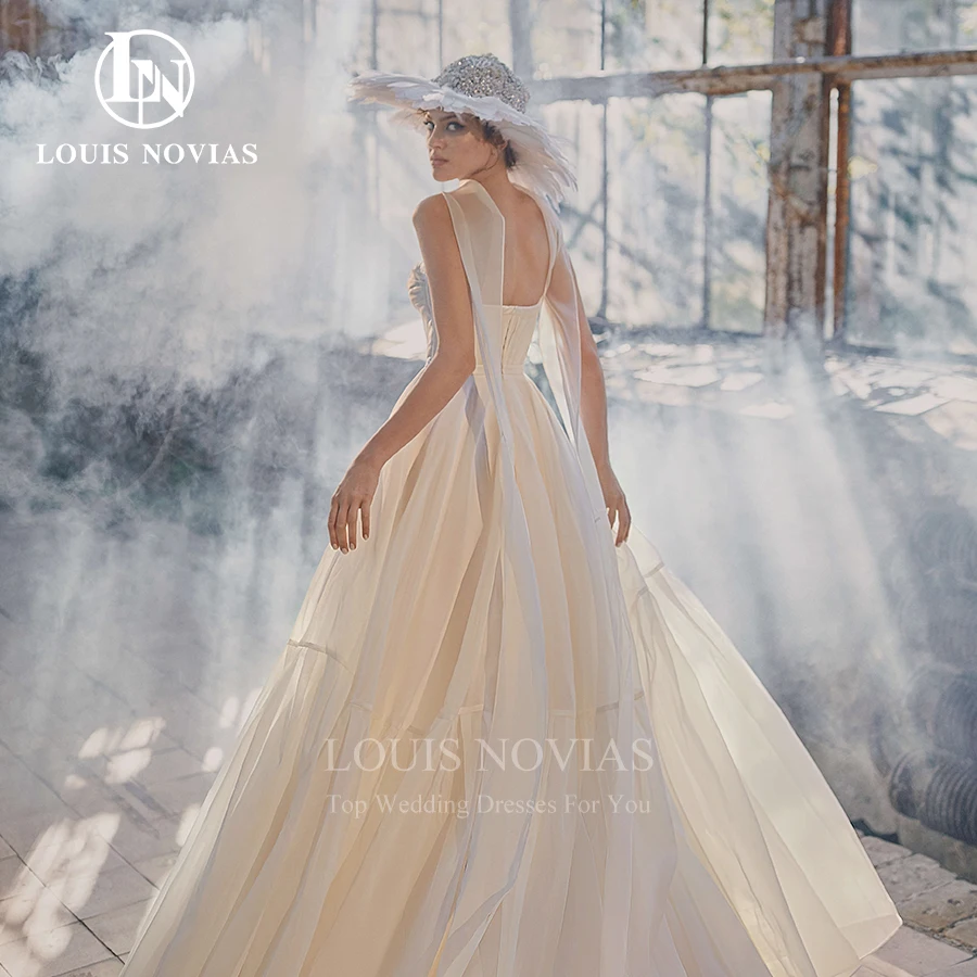 LOUIS NOVIAS-vestido De Novia De tul sin mangas, traje De Novia con Espalda descubierta, botones, escote Corazón, 2022