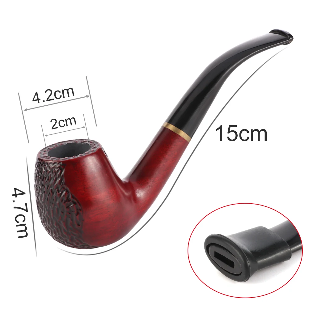 Super Smoking Tobacco Pipe Set Classic Wooden Tobacco Red Sandalwood Pipe Chimney Filter For Smoking  Accessories