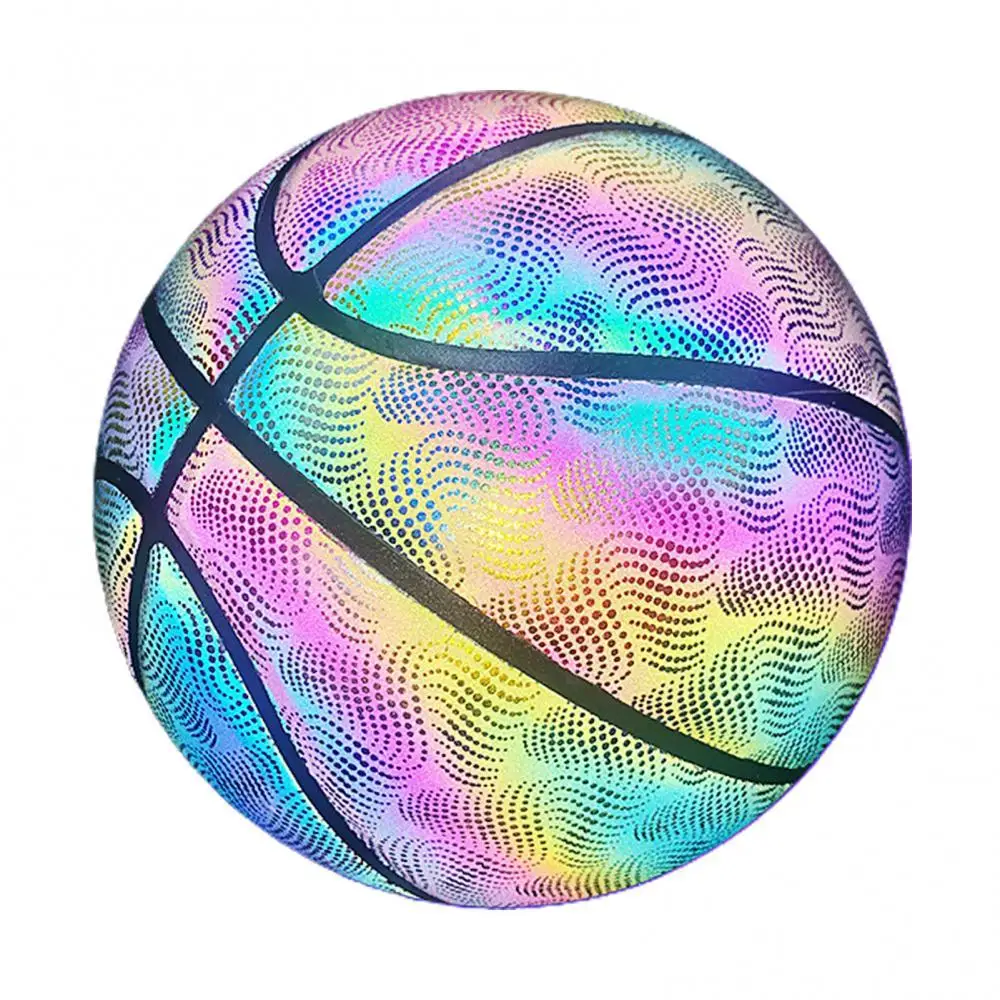 

No Shiny Reflective Basketball Holographic Party Home Outdoor Sports Decoration Basketball Teens Birthday Gifts