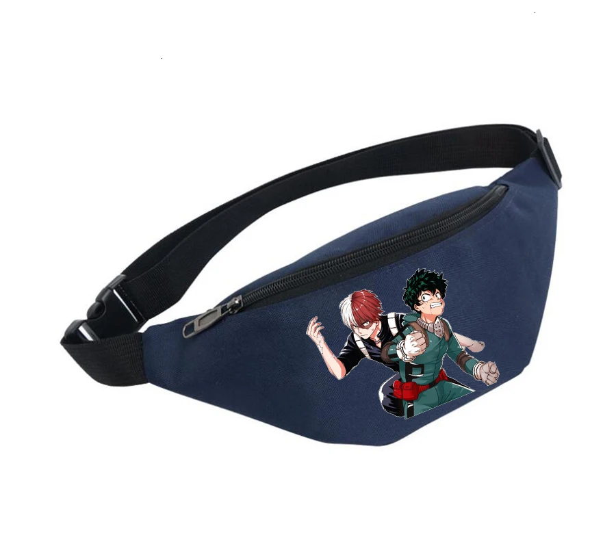 Unisex Fanny Pack women Belt Waterproof Chest Handbag Waist Bag Ladies Waist Pack Belly Bags For anime My Hero Academia