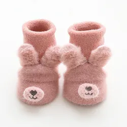 Lawadka Newborn Baby Girl Boy Socks Anti Slip Cute Soft Cartoon Winter Thick Warm Terry Infant Socks For Baby Girls Boys 0-3Year