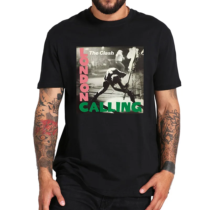 Camiseta con estampado 3D de London Calling para hombre, camisa con estampado de The Clash Album, banda de Rock inglesa, Tops de cuello redondo