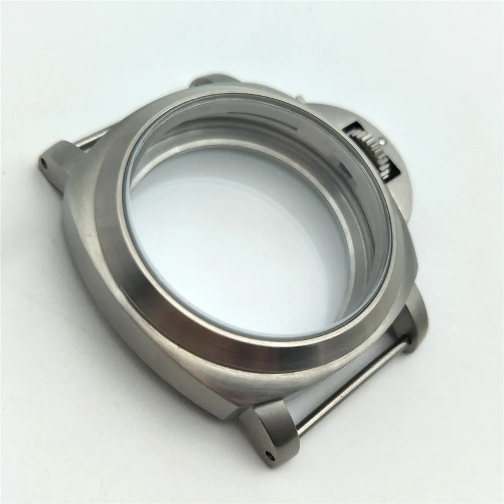 44MM Watch Case with PAM Stainless Steel Brushed Shell for ETA 6497/6498 for ST3600/ST3620 series Mechanical Movement