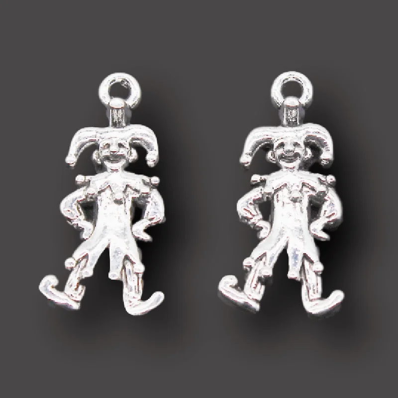 15pcs Silver Plated Circus Clown Alloy Pendant Hip hop Earring Bracelet DIY Charms Jewelry Crafts Making 24*10mm A699