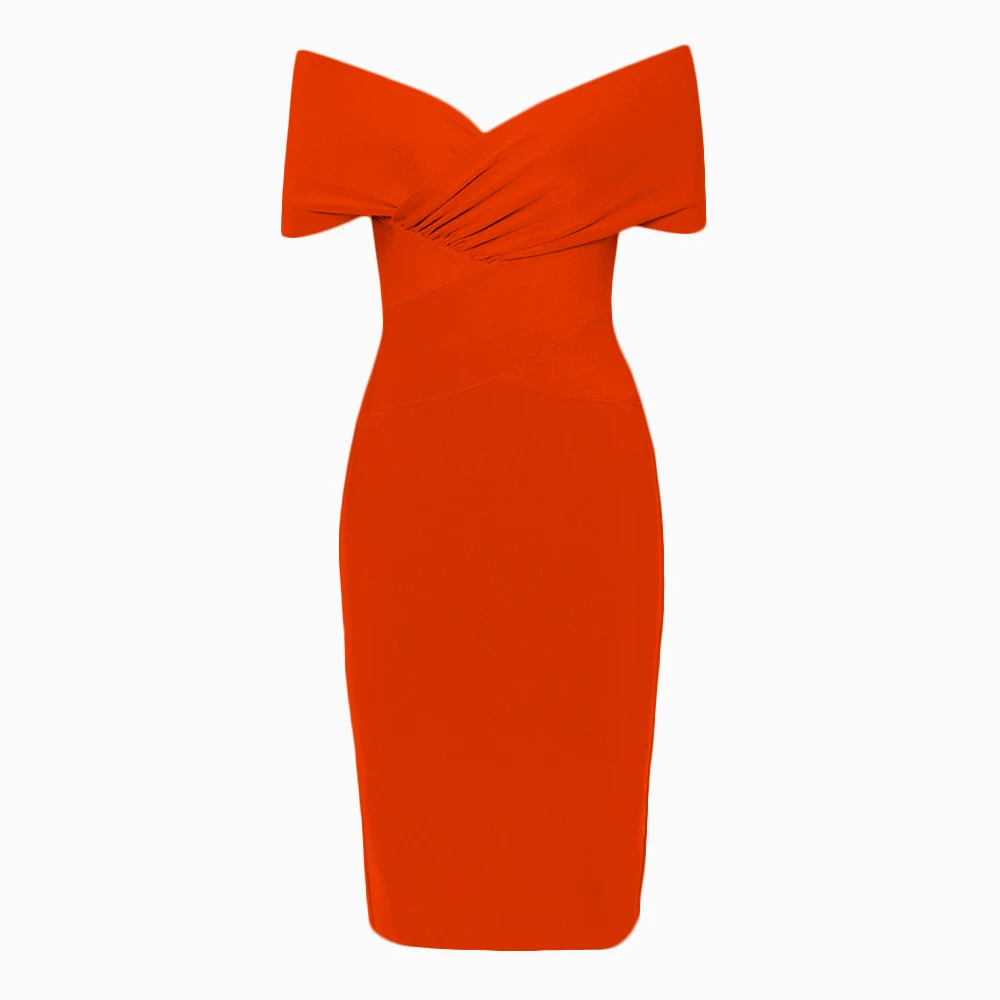 Willbenice Vrouwen Sexy Bandage Rode Jurk Vintage Witte Maxi Off Shoulder Dame Witte Celebrity Party Club Bodycon Jurken Vestidos - afbeelding 2