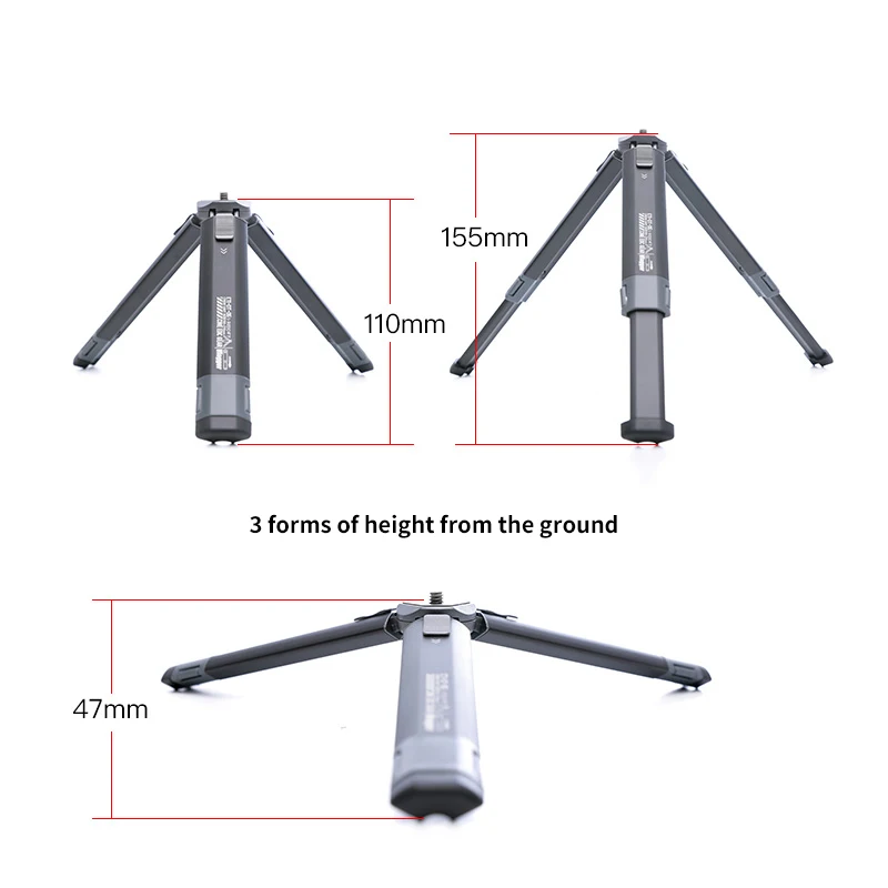 Vlogger DT-05 Screw Telescopic Mini Tripod Stand Bracket Aluminum Universal 1/4\