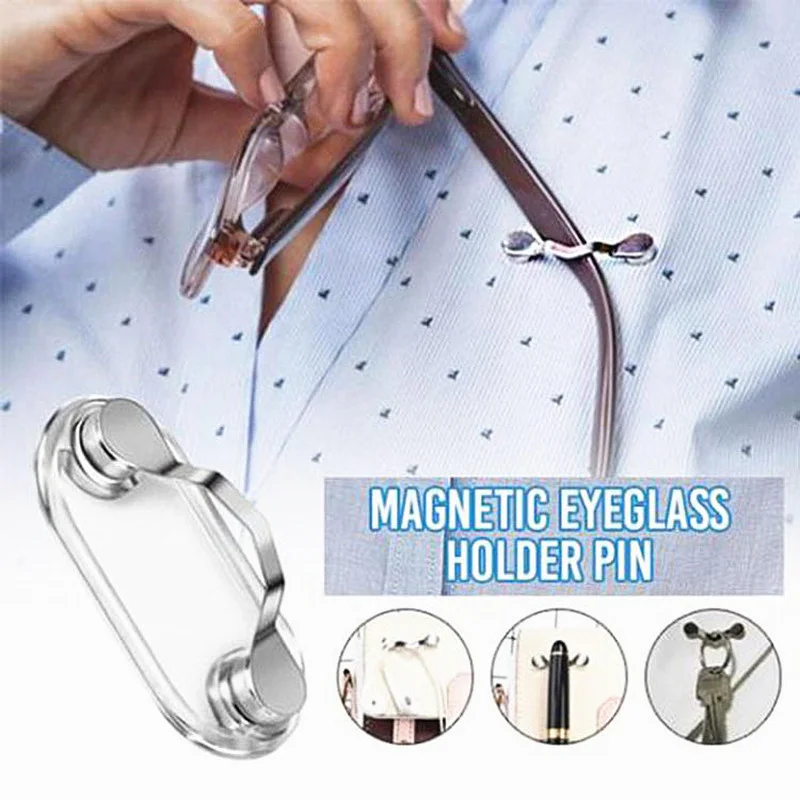 

1PCS Magnetic Glasses Holder Clip Multifunction Portable Clothes Clamps for Eyewear Earphone Line Storage Buckle Sewing Supplies