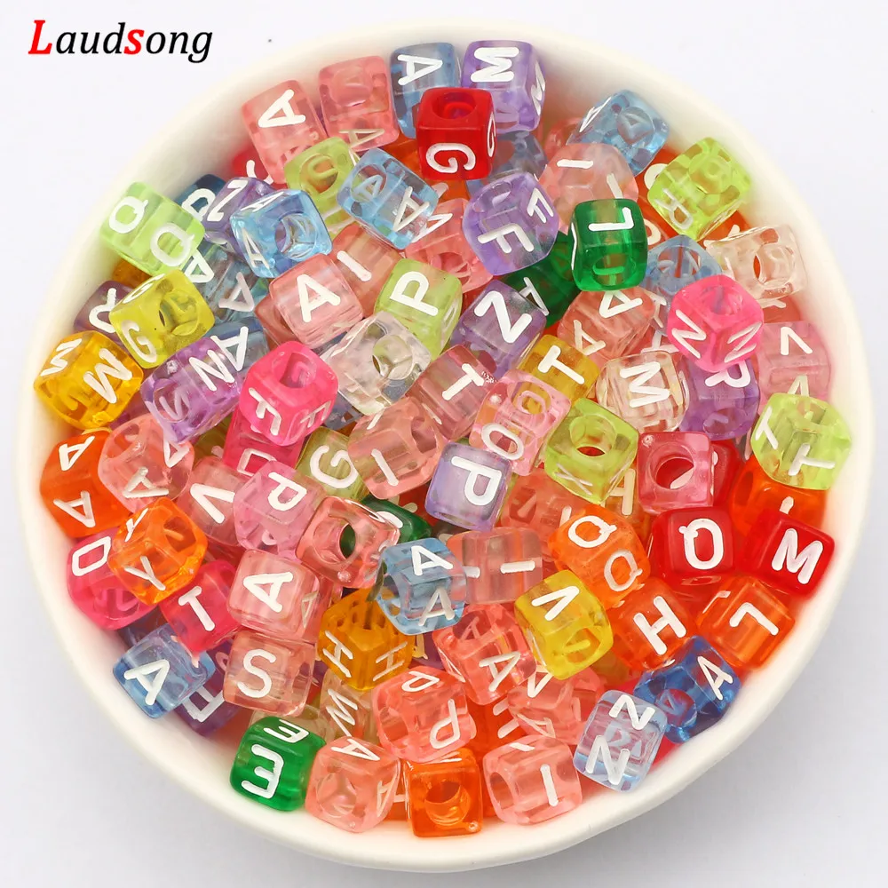 Mixed Letter Acrylic Beads Square Loose Alphabet Beads For Jewelry Making Diy Handmade Bracelet Necklace Accessories 6*6mm