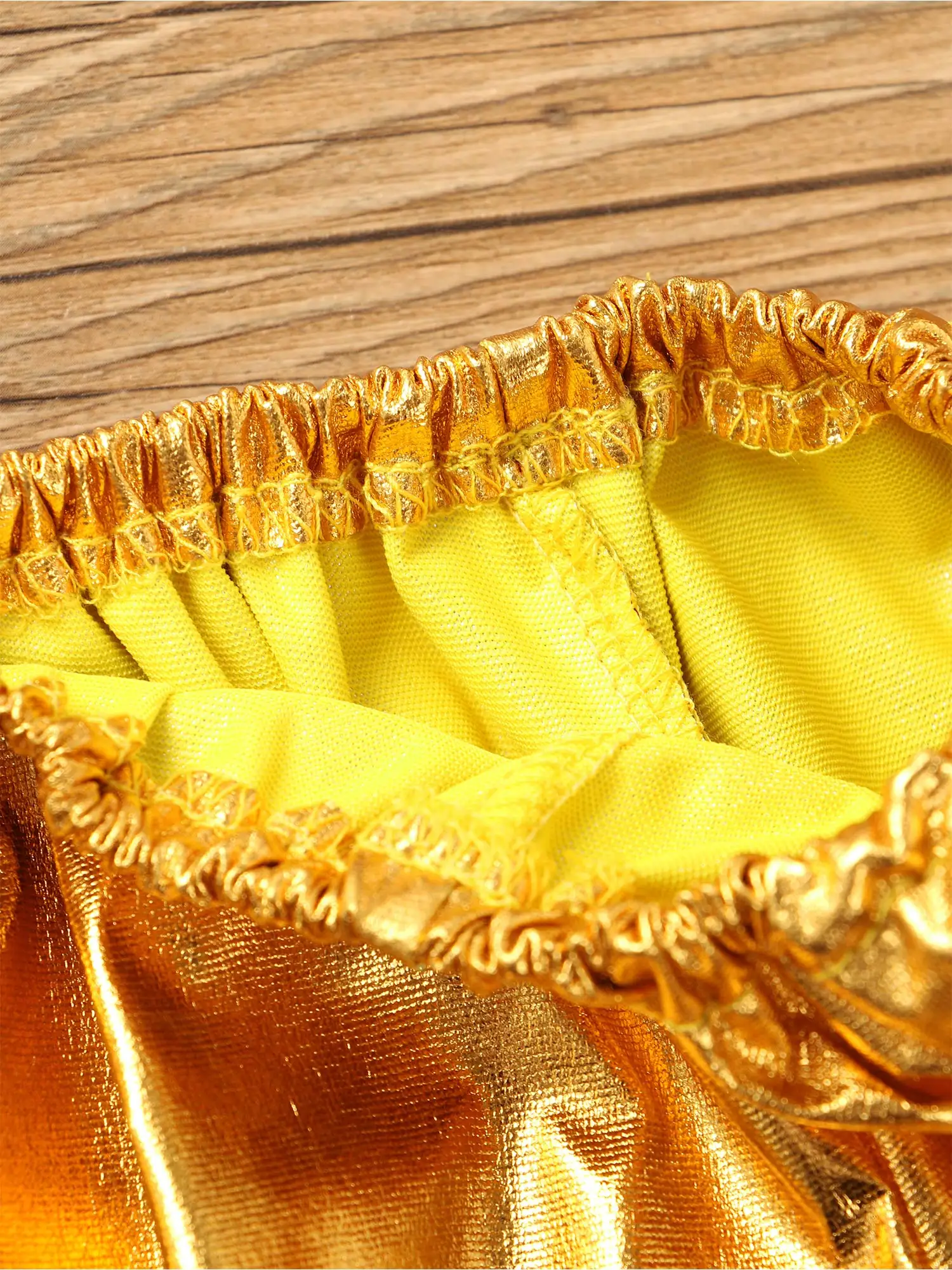 Kids Jazz Dance Shorts Shiny Metallic Bronzing Cloth Solid Color Elastic Waistband Shorts for Performance Party Rave Costumes