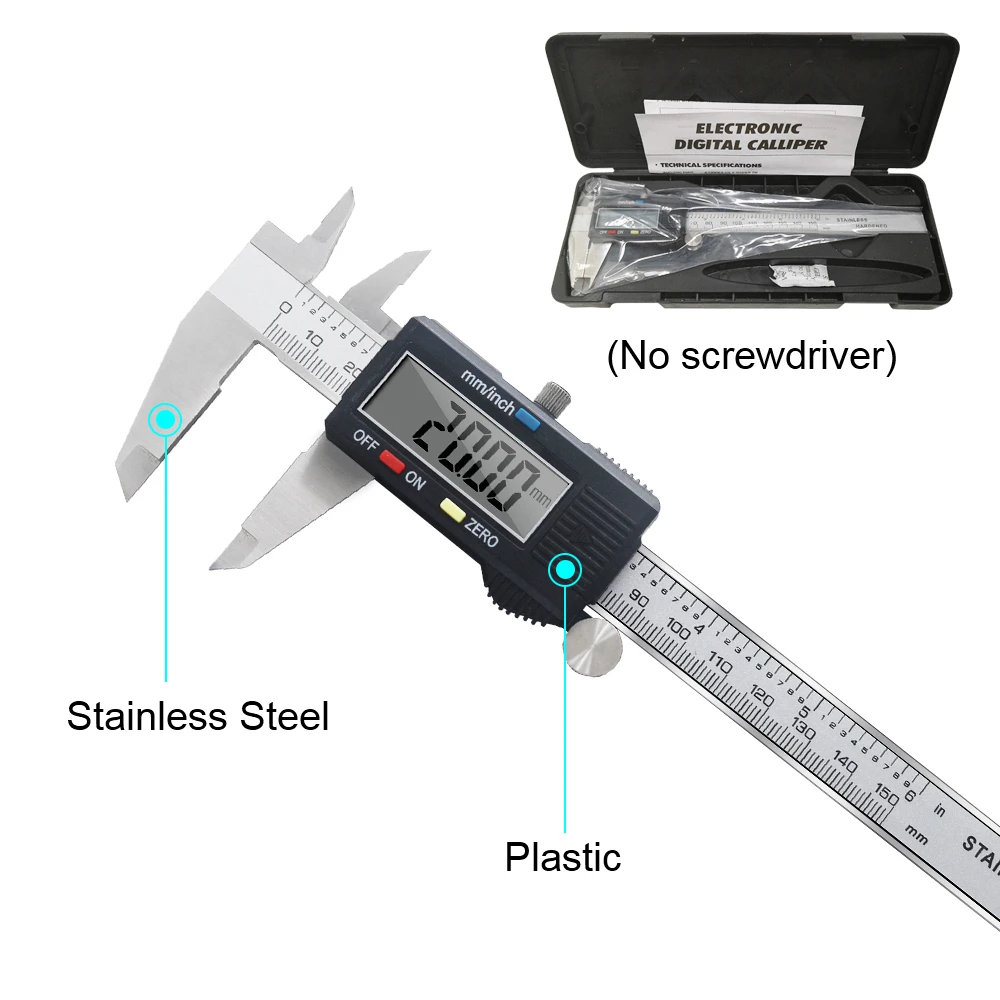 0-150mm Electronic Metal Caliper Digital Vernier Caliper Stainless Steel Ruler Gauge Micrometer LCD Measuring Tools