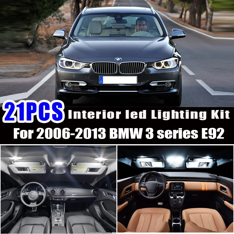 

21x LED Bulb Interior reading Light Kit for 2006-2013 BMW 3 series E92 Coupe M GTS 316i 318i 320d 320d xDrive 320i 320xd 323i