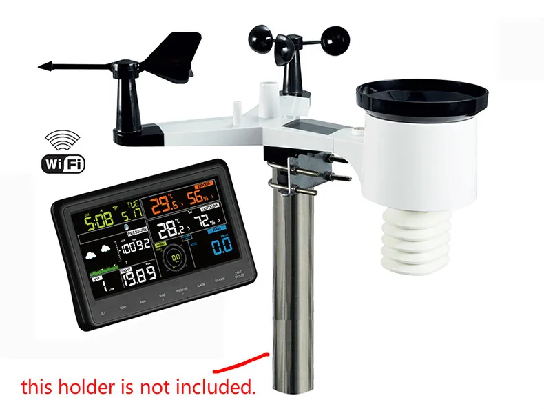 

Wireless Weather Station Wireless Transmission Wind Speed Wind Direction Temperature Humidity Rainfall Illumination Pressure