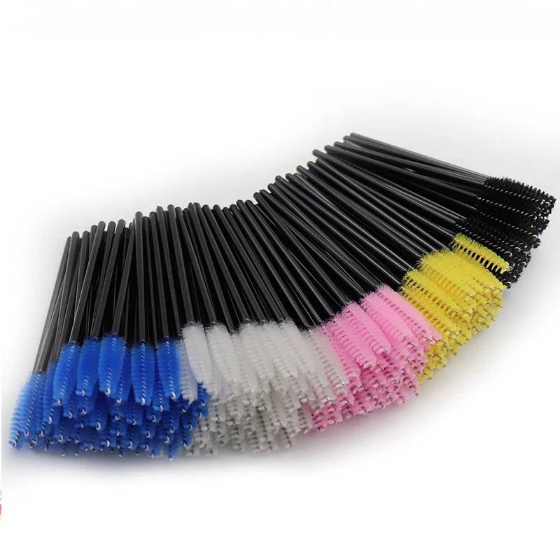 

100Pcs /Pack Disposable Micro Eyelash Brushes Mascara Wands Brushes Eyelash Comb Brushes Spoolers Makeup Tool Kit