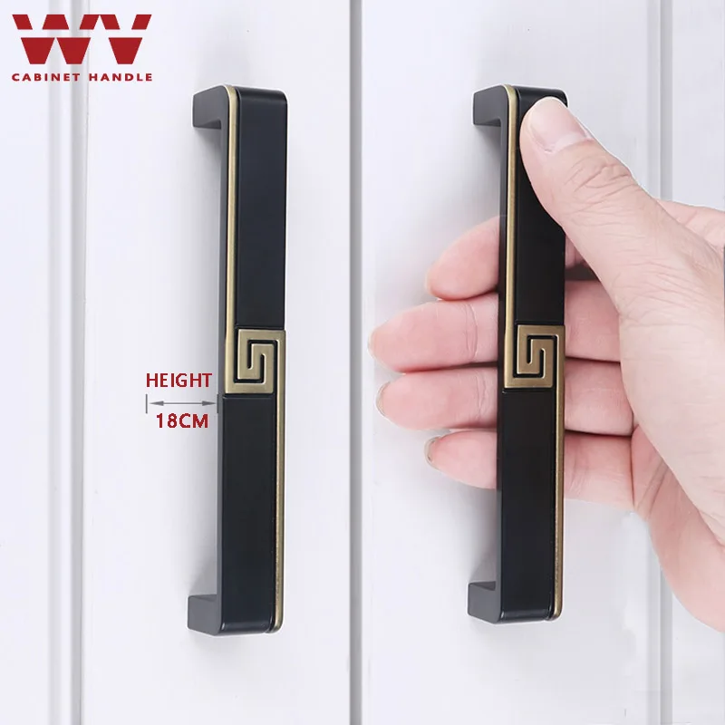 Antique Dressers Closet Door Brass Furniture Handle Black Bronze Kitchen Door Handle Shoe Cabinet Drawer Chinese Style Hardware