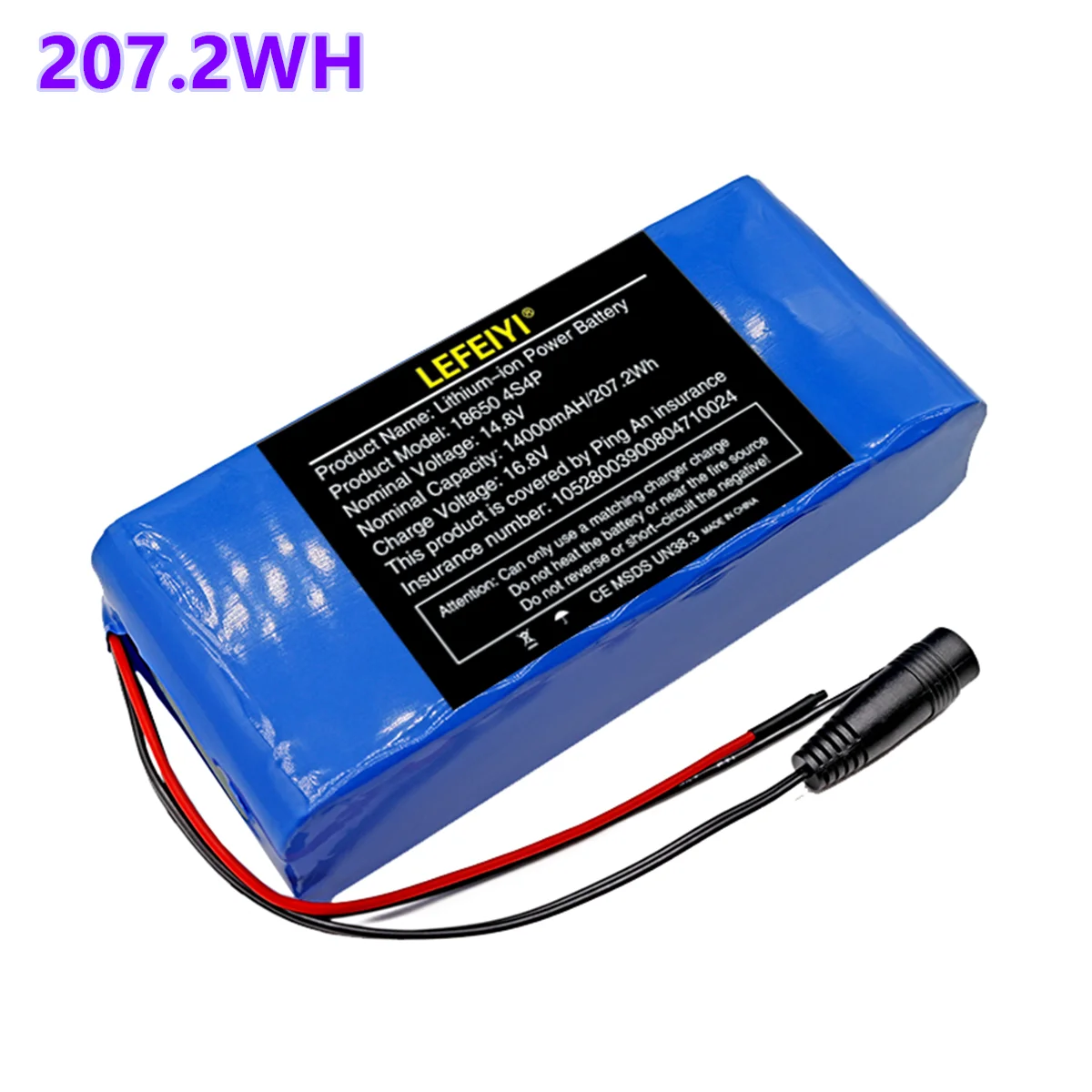 14.8V 14Ah 18650 Lithium Battery Pack 4S4P 207.2WH 16.8V LED Night Fishing Lamp Heater Miner's Lamp Amplifier Battery BMS