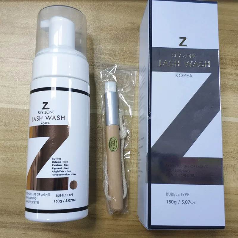 50 グラム/150 グラム韓国まつげエクステンションフォームスカイゾーンラッシュウォッシュまつげクリーナーシャンプーギフトブラシつけまつげクリーニングフォームツール