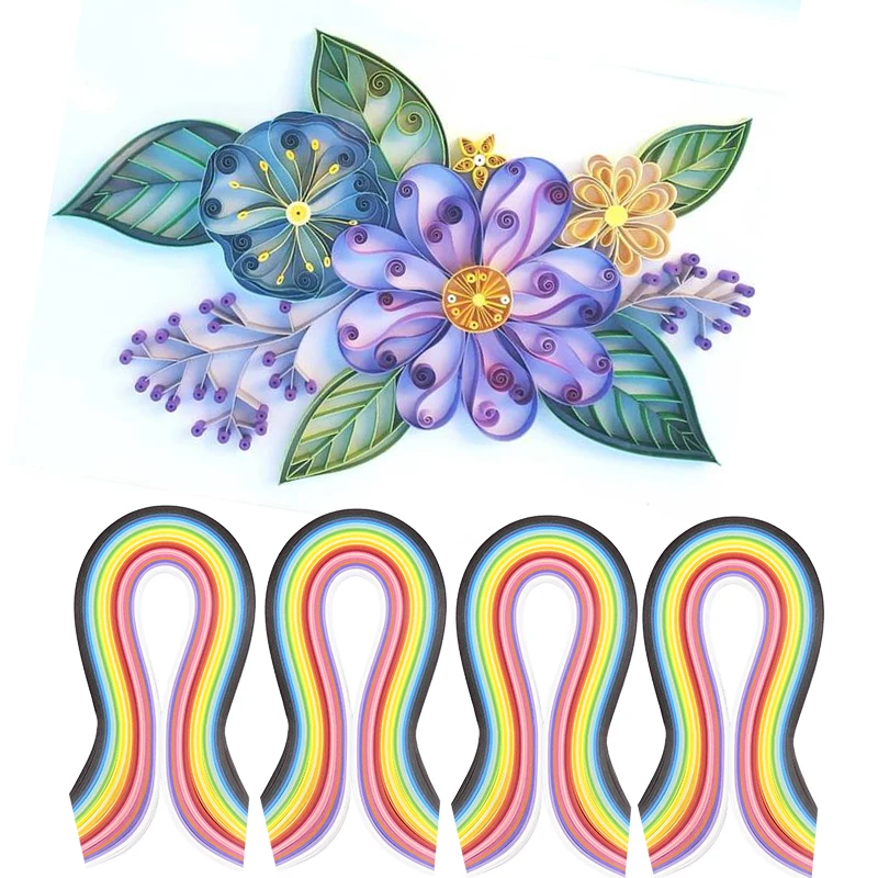 Listras de Origami de Cores Misturadas para Crianรงas, Artesanato DIY, Scrapbooking Artesanal, Papel Quilling, Ferramentas de Design, 4 Tamanhos, 260