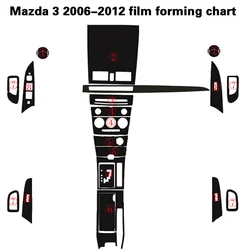 Car-Styling 3D 5D Carbon Fiber Car Interior Center Console Color Change Molding Sticker Decals For Old Mazda 3 2004-2008