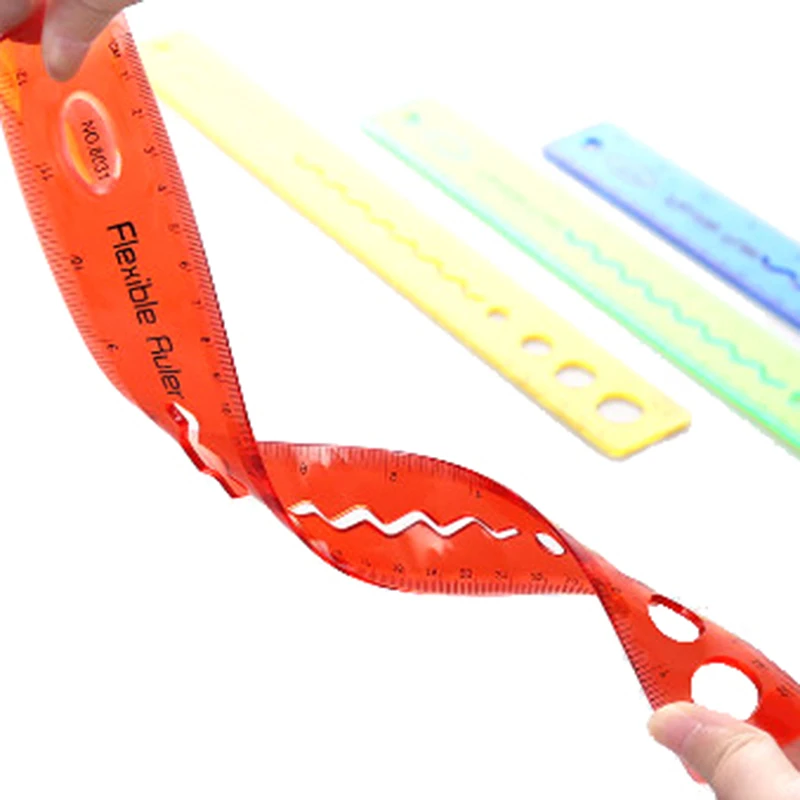 Règle de mesure à bande en plastique souple, règle à courbe Flexible de 30CM 1 pièce