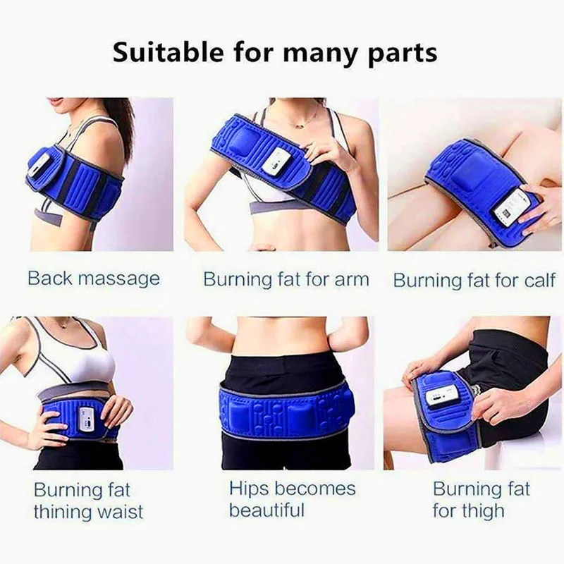 Slimming Belt Electric Vibrating Magnet Abdomen Waist Exercise Leg Belly Fat Burning With 5 Motors Weight Loss Machine Men Women