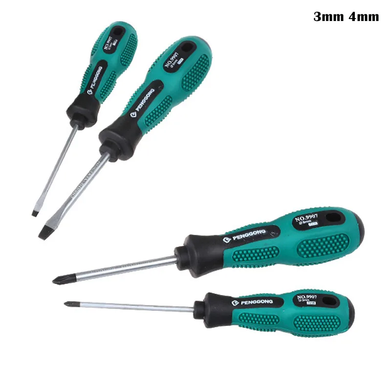 (1 pcs) 3mm 4mm Slotted Phillips Screwdriver Durable Flat Cross Screwdrivers Magnetic Tip Screw Driver Spanner Repair Tool