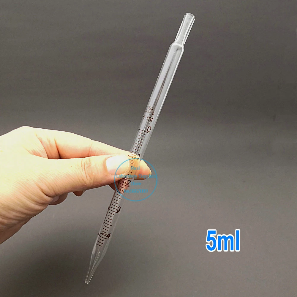 10pcs/lot Glass Graduated Pipette Dropper Vol. 1ml/2ml/3ml/5ml/10ml Transfer Pipette