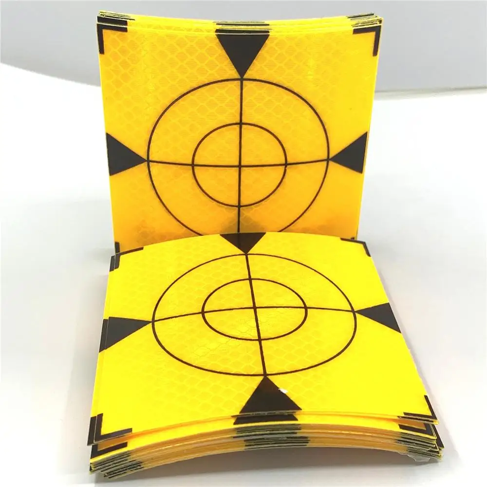 Triangle Yellow Color Reflector Sheet Size 100mm*100mm Reflective Tape Target 10cm Survey Total Station 10*10 100pcs 20pcs