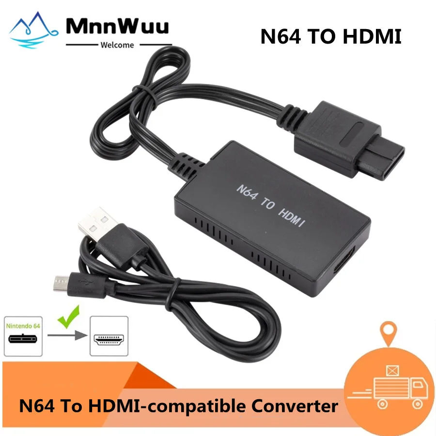 HD Suitable N64 To HDMI Converter HD Link Cable For N64/GameCube/SNES Plug and Play 1080P For N64 To HDMI Converter Cable