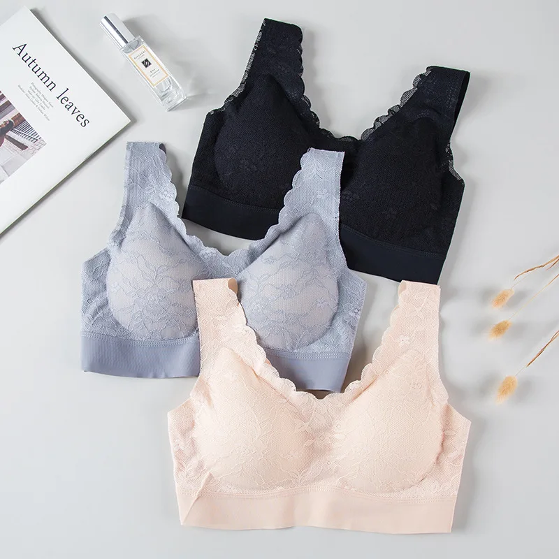 

Women's Bra Latex Lace Underwear 2.0 Seamless Bras For Women Underwear Push Up Bralette With Pad Ladies Vest Top Sexy Lingerie
