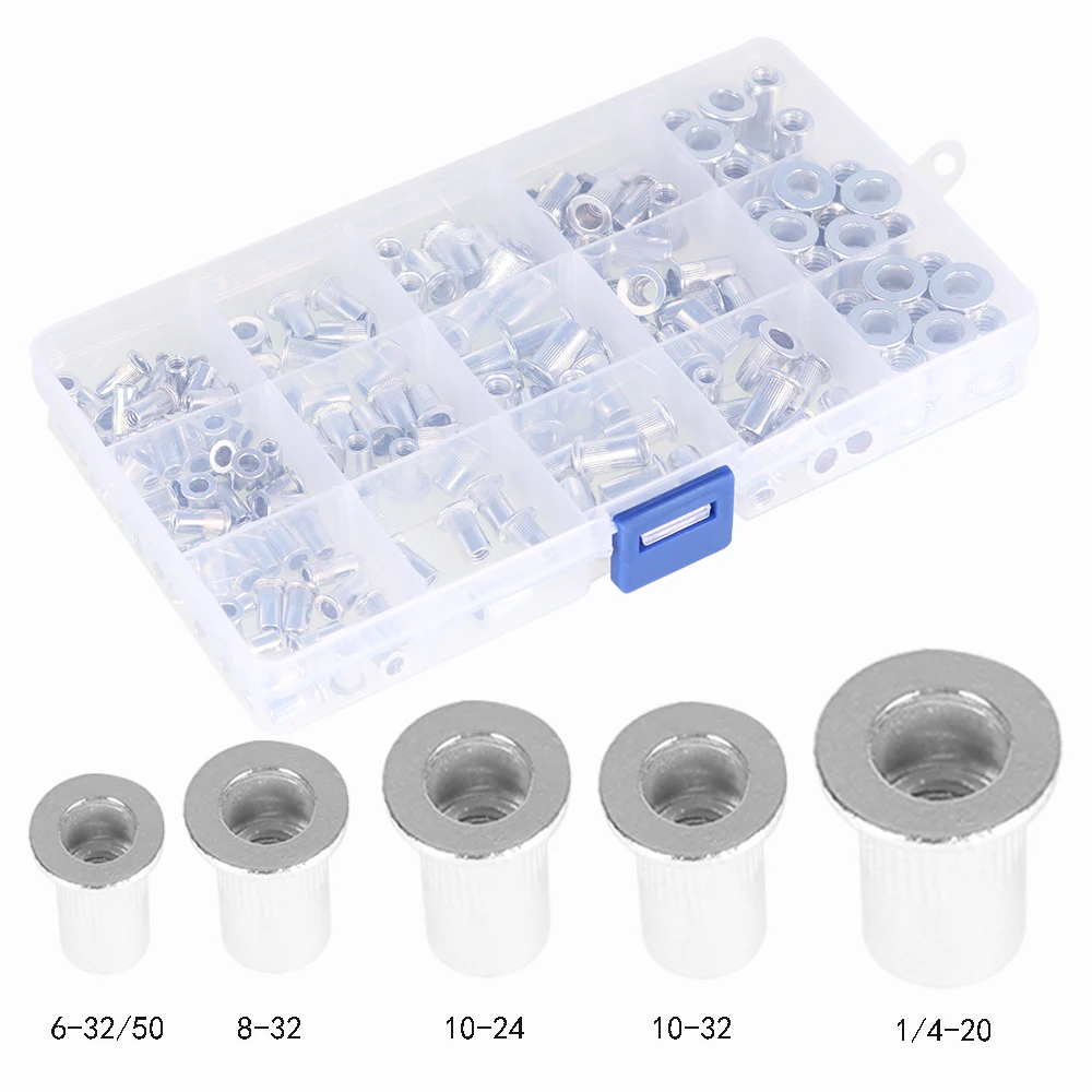 Aluminium Niet Mutter Kit Rivnut Nutsert Standard Zoll SAE Kaiser 150 Pcs