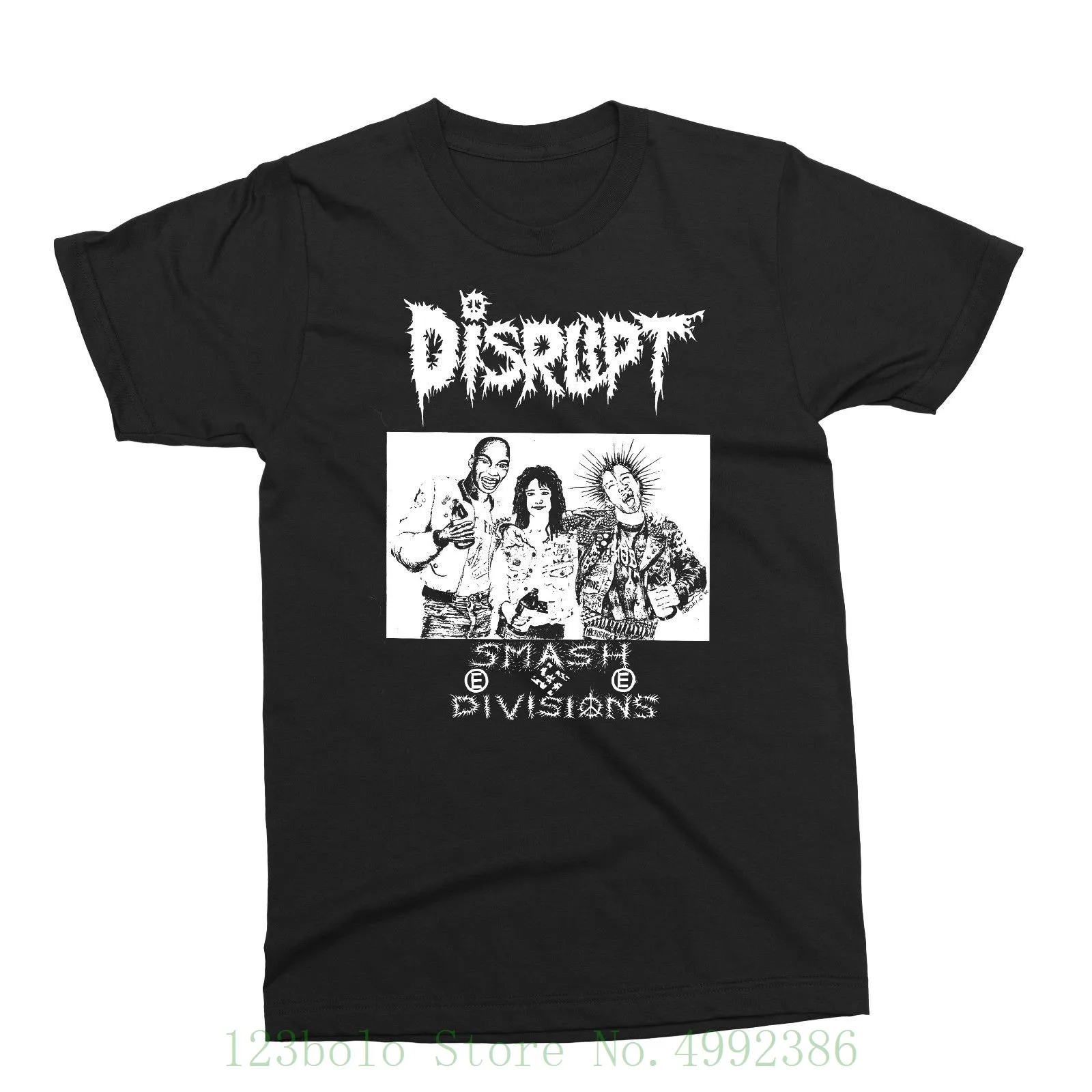 Disrupt Smash Divisons Punk Skins Crust Warcollapse Dirt Animal Rights Anti Nazi Short Sleeve Tshirt Tops