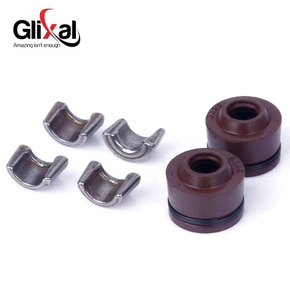 Glixal GY6 50cc 60cc 80cc 100cc 139QMB 139QMA Cylindr Head Valves 64mm INTAKE & EXHAUST Valves Set with Valve Spring assembly