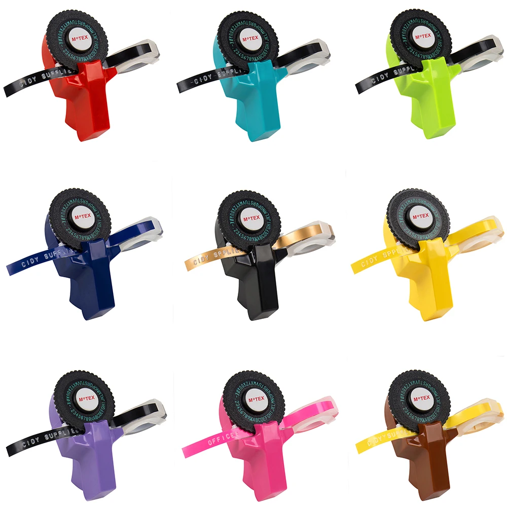 Multicolor MoTex E101 goffratura label maker compatibile per 9 millimetri dymo 3D goffratura Nastro Macchina Da Scrivere Manuale label maker macchina