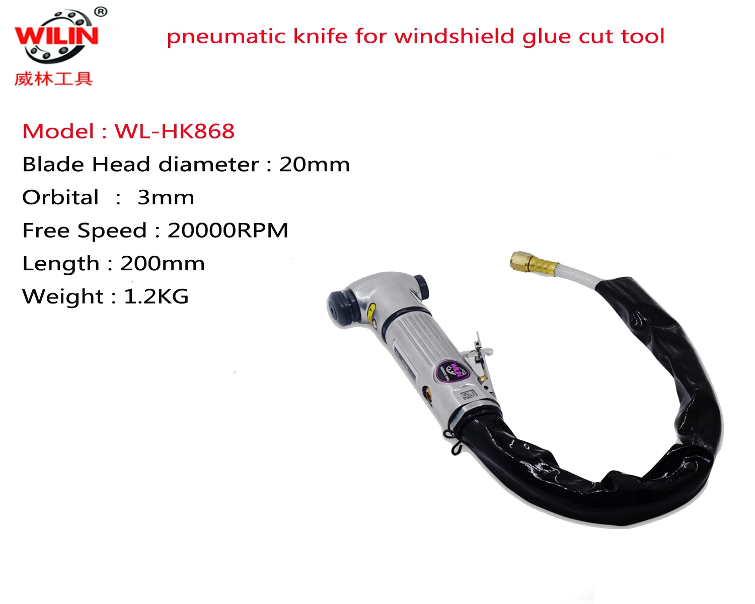 Air Auto Glass Knife Pneumatic Windshield Remover Kit 3 Blades Windscreen Seal Cutter Silica Gel In Car Doors Windows Tile