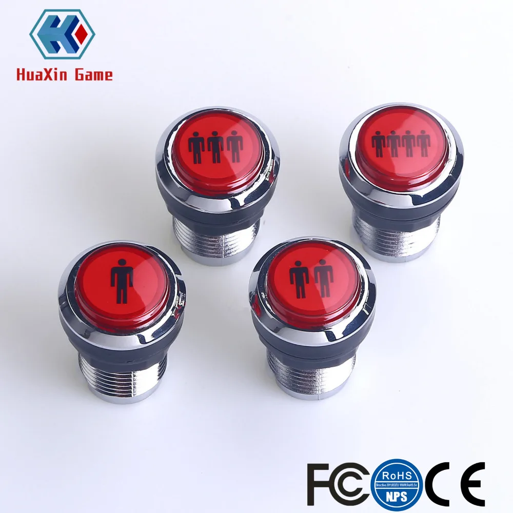 Chrome Effect Arcade Player Button Kit, Start Buttons for MAME, LED, 1P, 2P, 3P, 4P, 5V, 12V