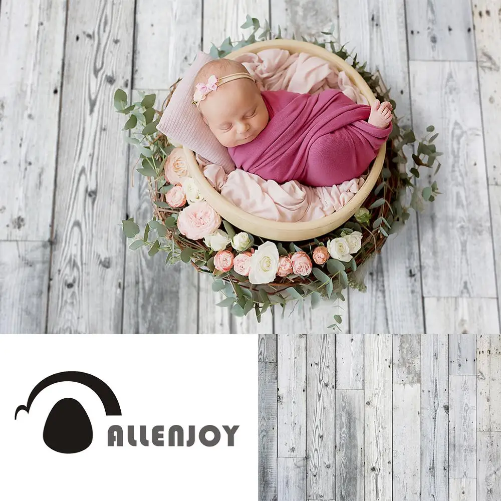 Allenjoy photophone camera backdrop brown wood floor wall newborn baby shower portrait photographic background photobooth shoot