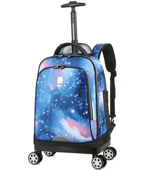 Weishengda Travel Rolling luggage backpack Bag Children travel trolley bag teeangers wheeled backpack for school bag with wheels