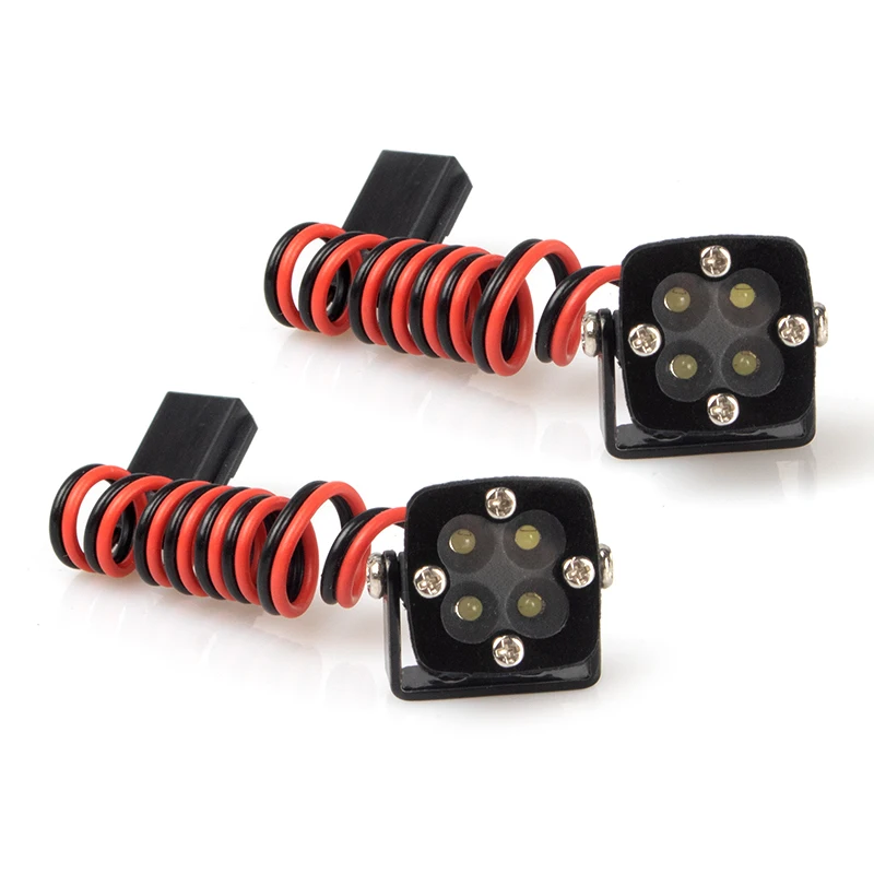 KYX 4 LED Light Square Lamp for 1/7 1/8 1/10 RC Car Axial SCX10-II SCX10-III Traxxas TRX-4 7V