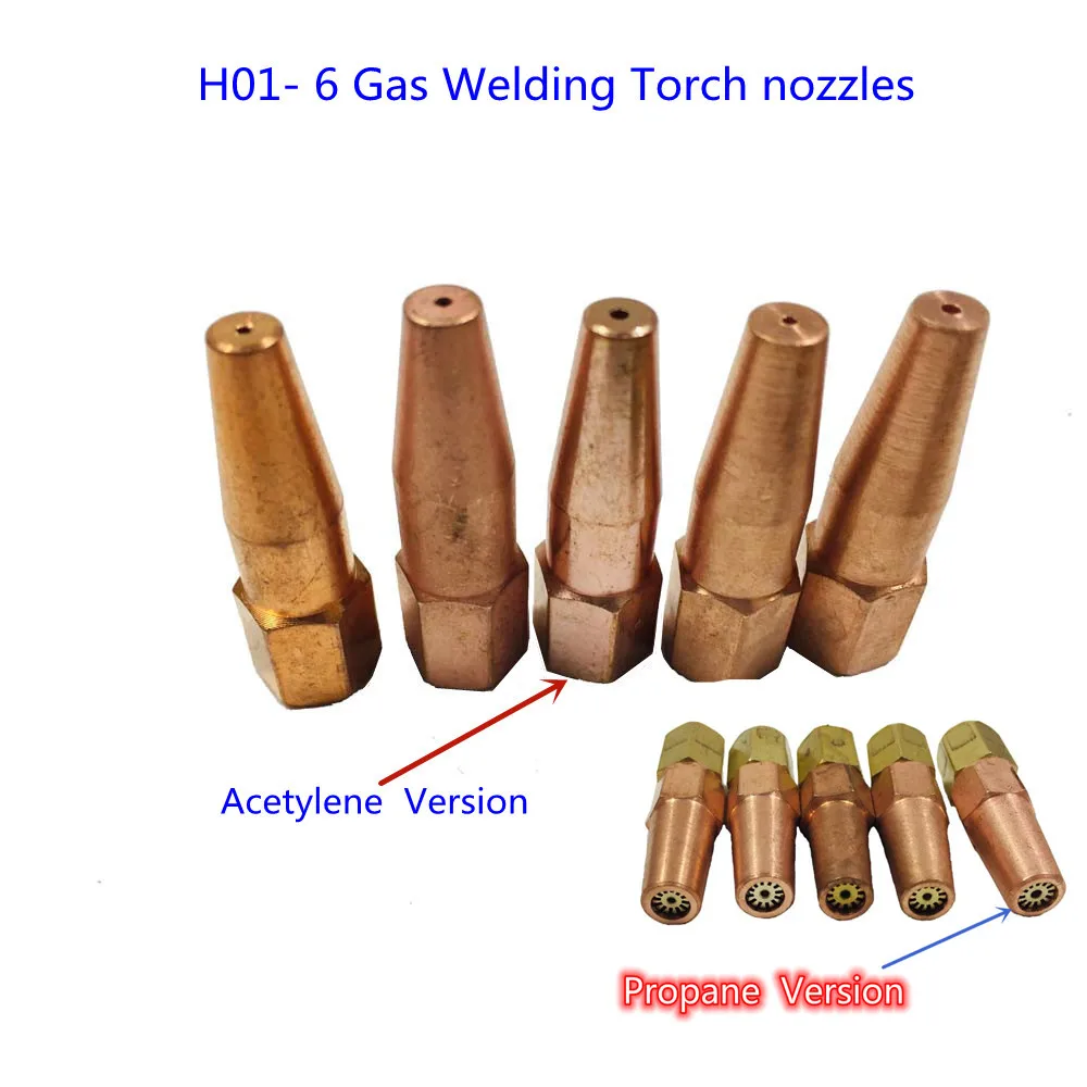 5Pcs Oxy Propane Gas Acetylene เชื่อมเชื่อมเคล็ดลับสำหรับ H01-6เชื่อมไฟฉาย