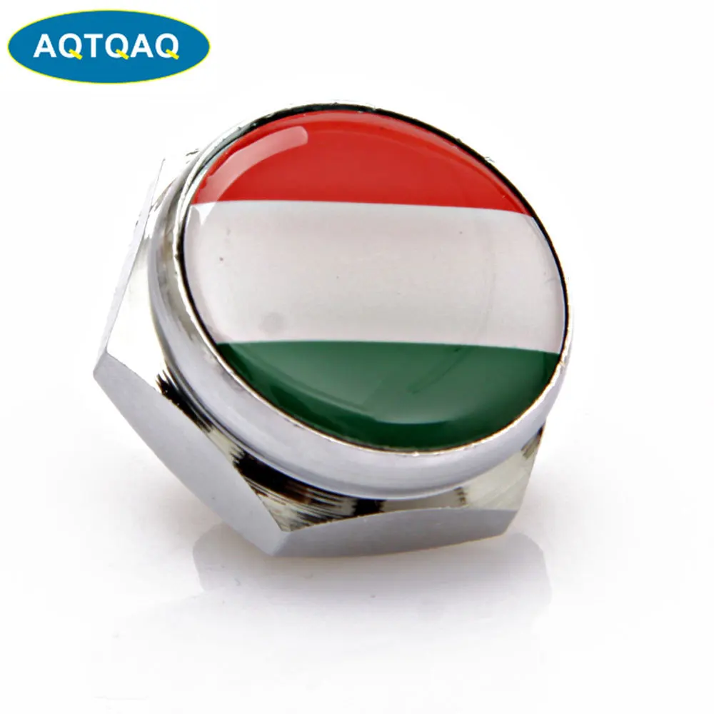 1 Set Laser Engraved Italy Italian Flag Silicon Surface Zinc Alloy Metal Cap  Screw for Car License Plate Frame