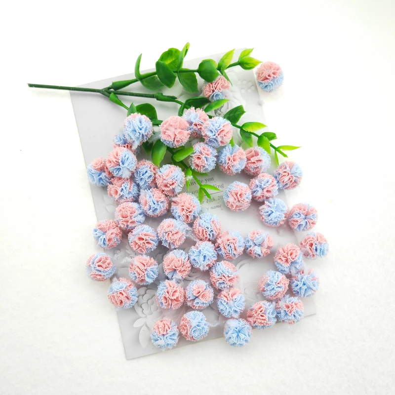Elastische Blumenkugel aus Netzstoff für Kinder, Haarspangen-Accessoires, künstliche Stoffblumen, 1,5 cm, 100 Stück pro Packung. – Detail 8
