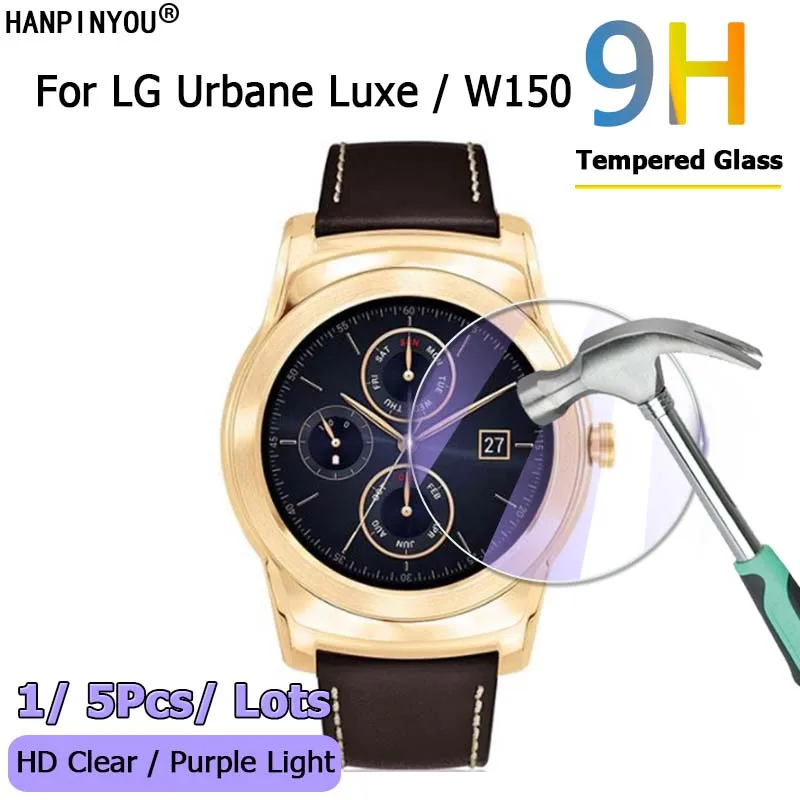 For LG Watch Urbane / Luxe W150 The Real Smart Watch Clear / Anti Purple Light 2.5D Tempered Glass Film Screen Protector Guard