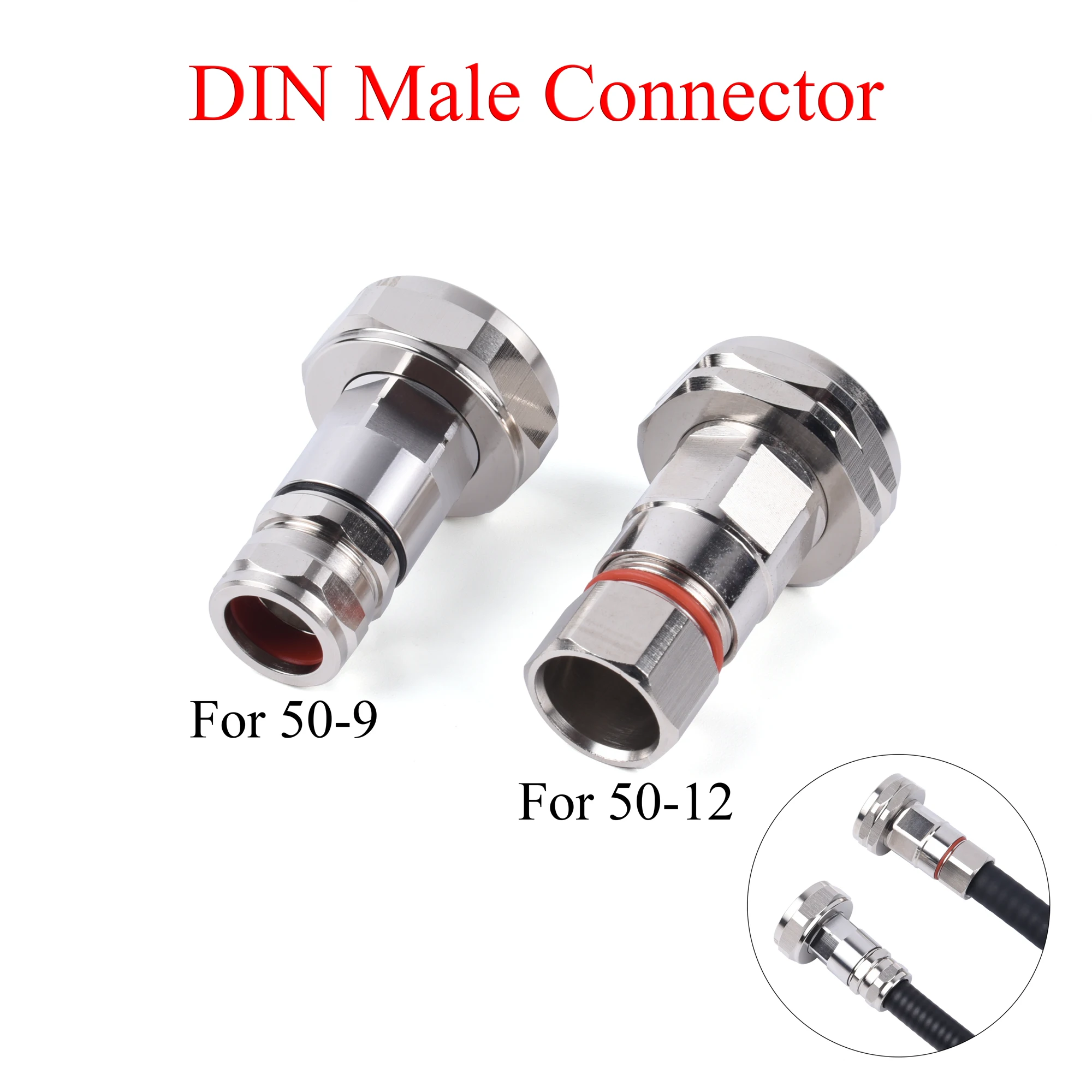1PCS RF Coaxial Connector DIN Male Plug Socket Clamp Adapter Use For 50-9/1/2
