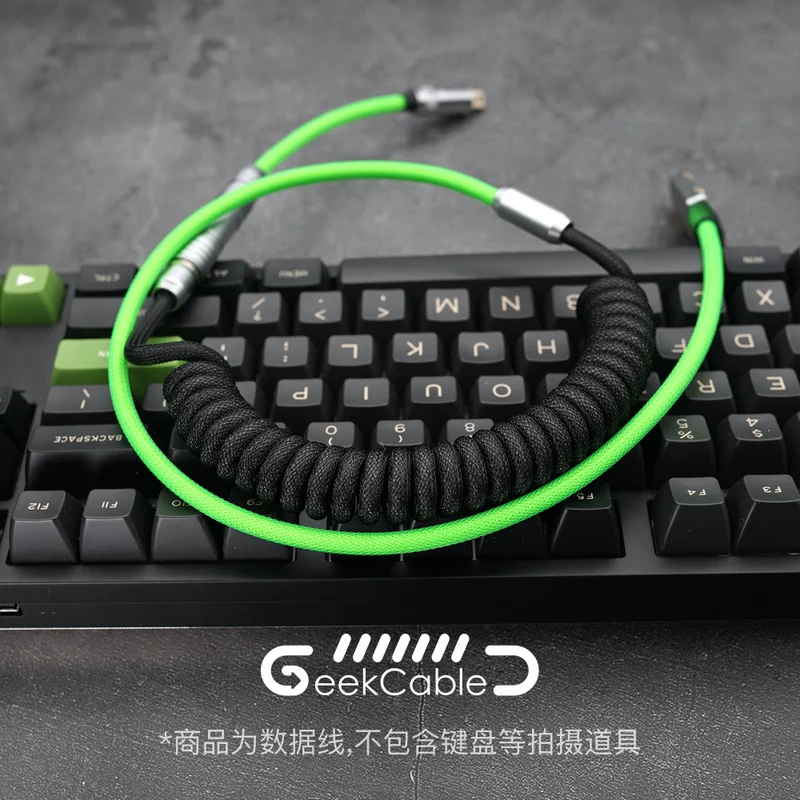 

Механическая клавиатура ручной работы GeekCable с кабелем для передачи данных для GMK тема SP колпачок для клавиш зеленый экран Colorway