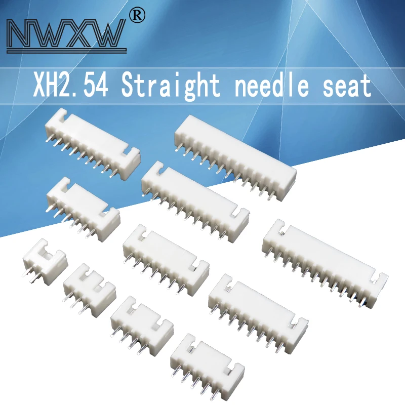 

50pcs XH2.54MM-2P/3P/4P/5P/6P/7P/8P/9P/10P/11P/12P white connector connector straight needle seat 180 degrees