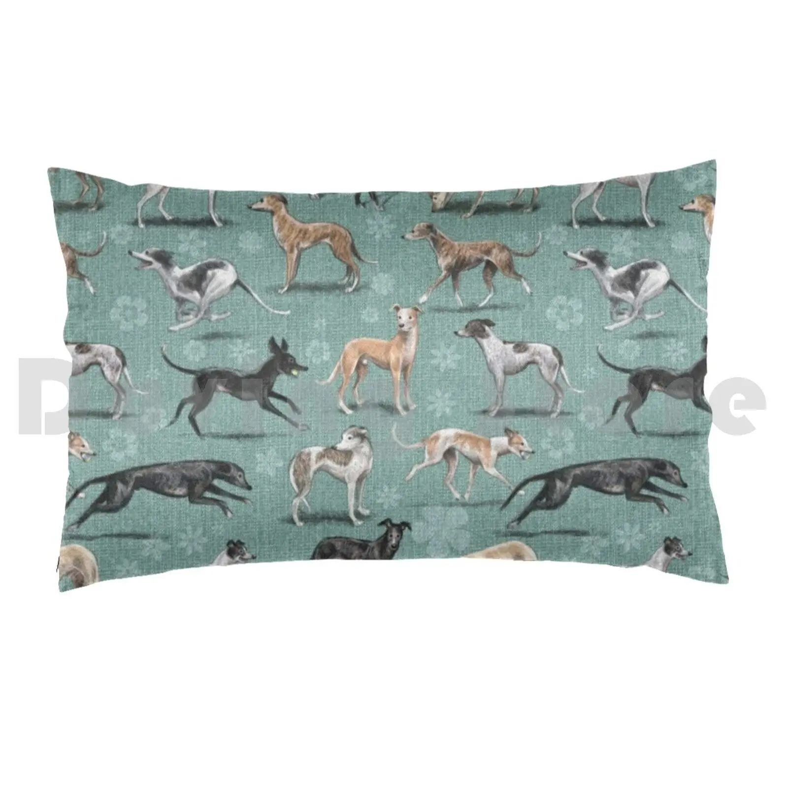 The Greyhound Pillow case 1703 Greyhound Lurcher Longdog Whippet Sighthound Staghound Windhund