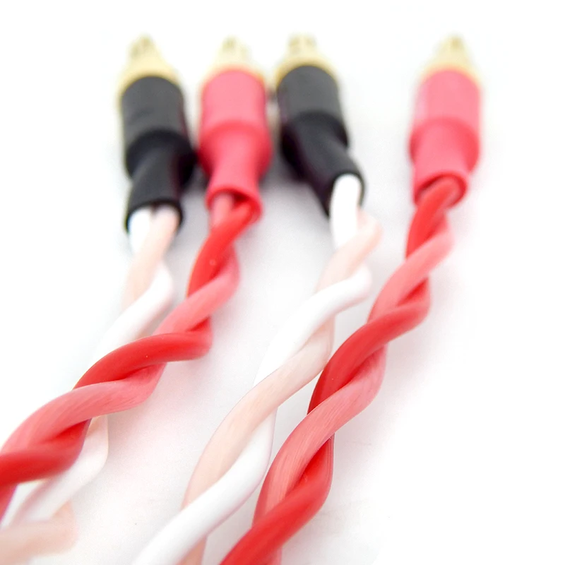 Cabo de alto-falante central surround hifi, linha de sinal de alto-falante de áudio, plugue banana americano para amplificador de áudio 0.5m-3m