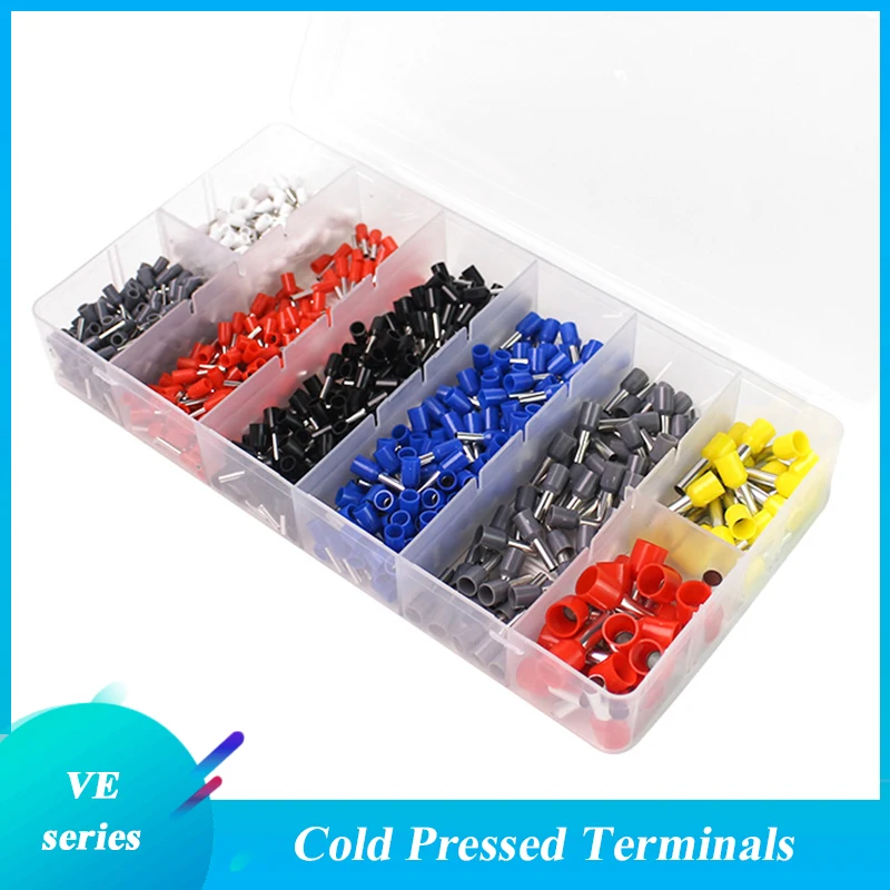 wire connection terminal 800/1200/1800pcs/box Plug Spring Terminal Boxed Terminal Set  TAB2.8 4.8 6.3  Tubular Terminals